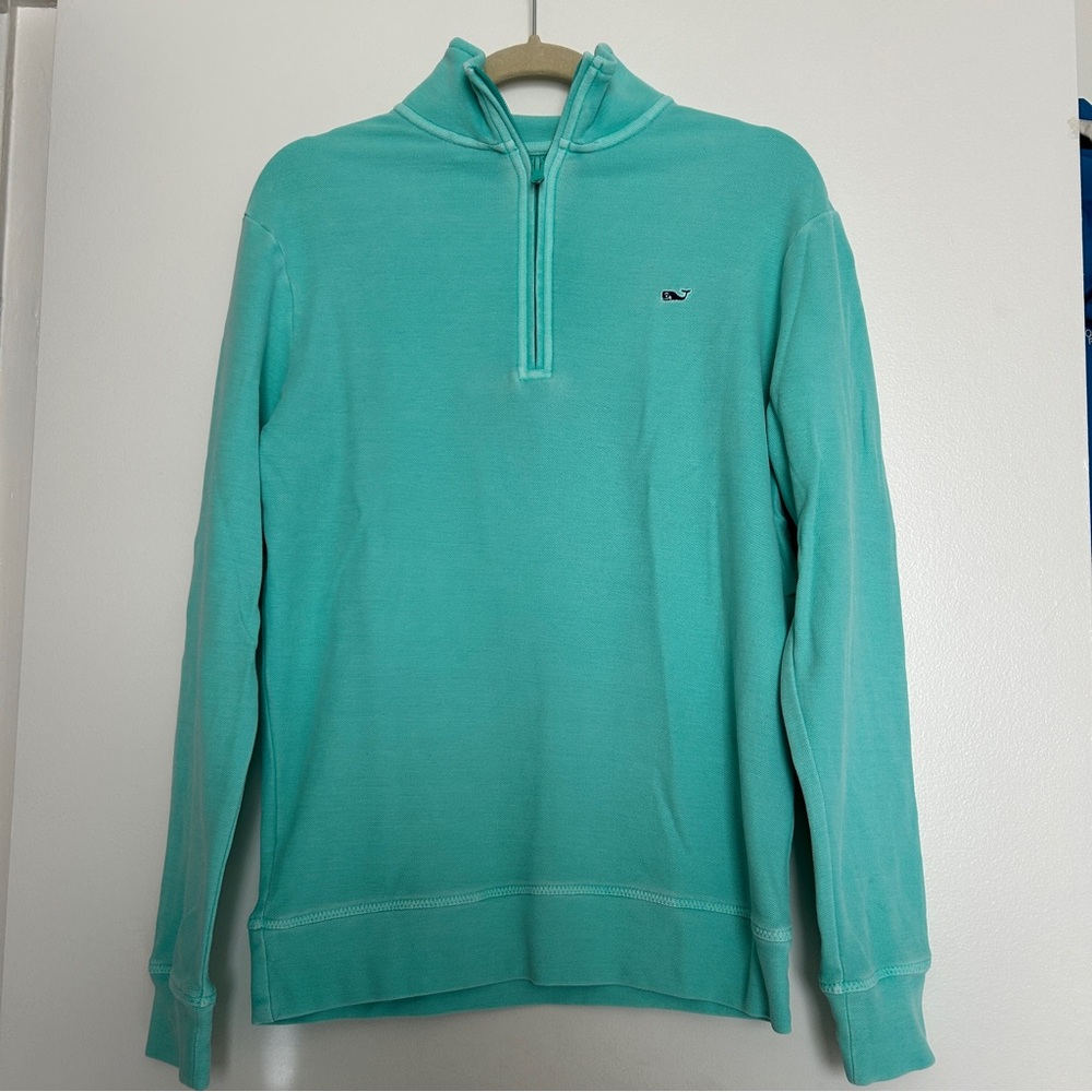 Vineyard Vines Men 1/4 Zip Sweater Pullover in Mint Green (Size XS)